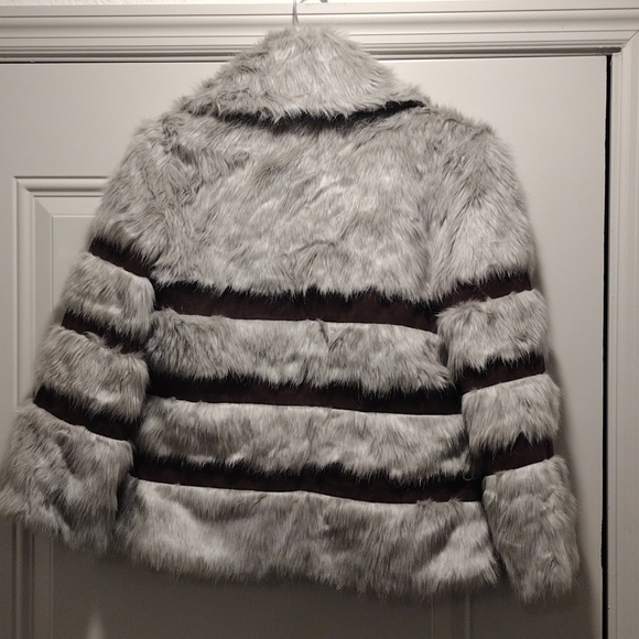 Woman's bagatelle faux fur suede coat size 1 - Picture 2 of 9